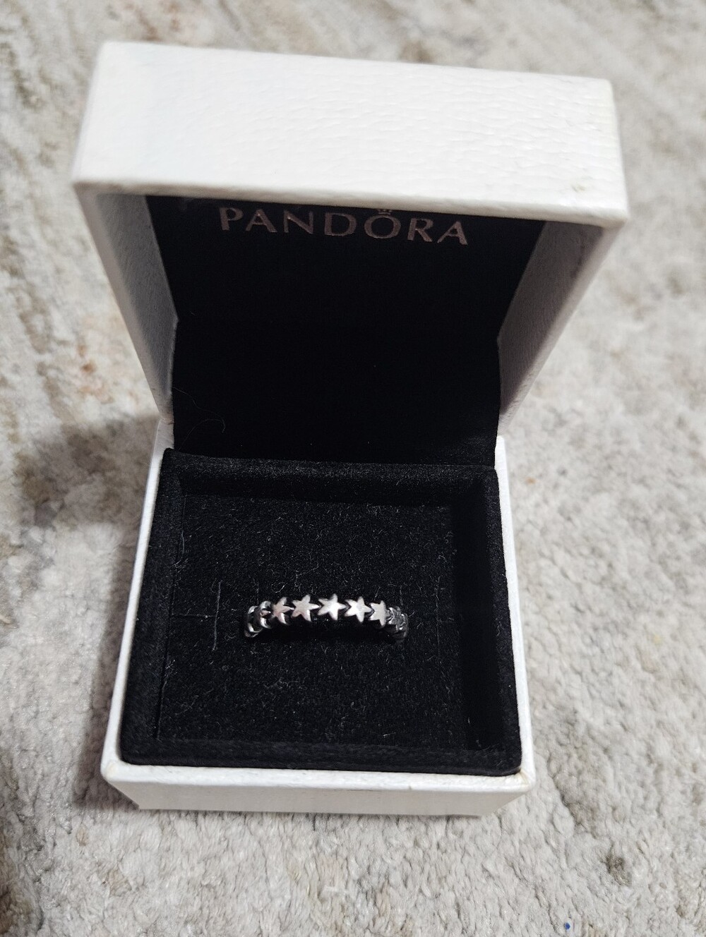 Pandora Retired Star Trail Sterling Silver Stacking Ring Size 54 (7 US)